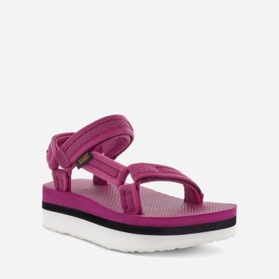 Teva Flatform Universal Mesh Print Women's Rose Sandals CA63328 Canada Online